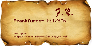 Frankfurter Milán névjegykártya